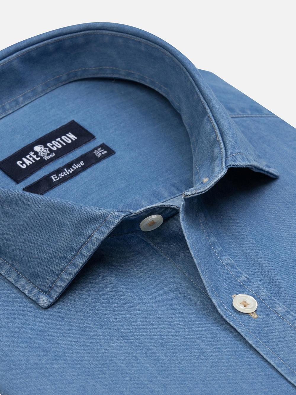 Blauw denim overhemd