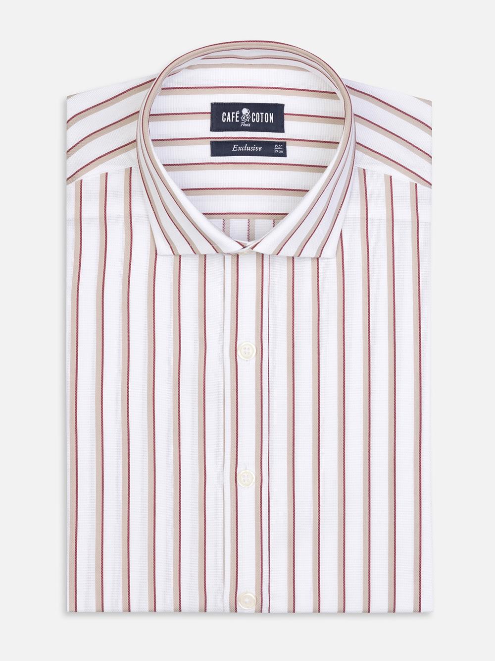 Camicia Elton a righe crema