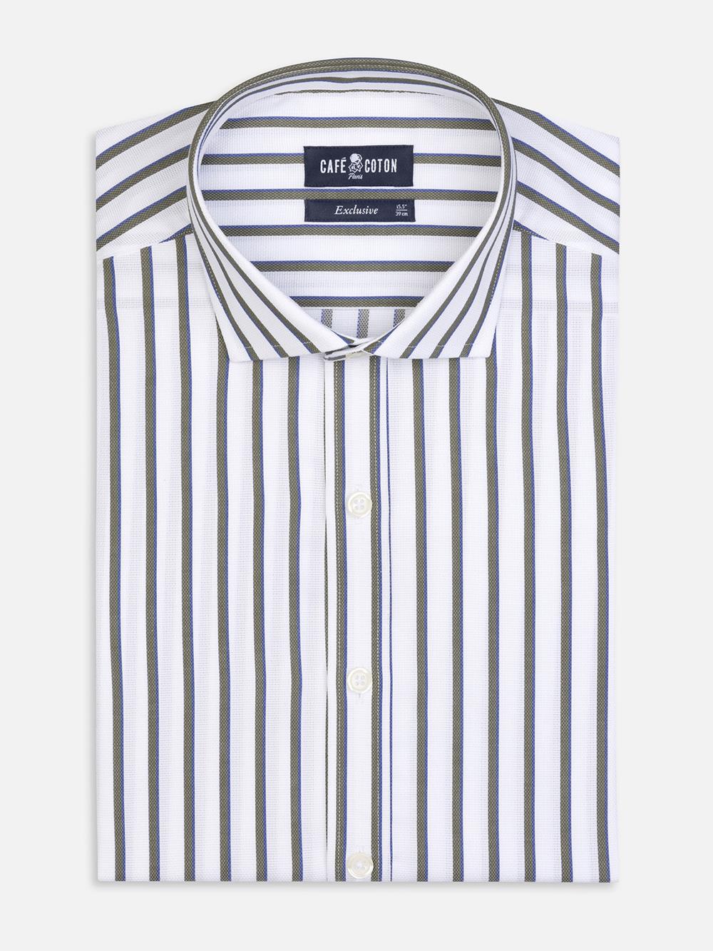 Elton stripe shirt - Khaki