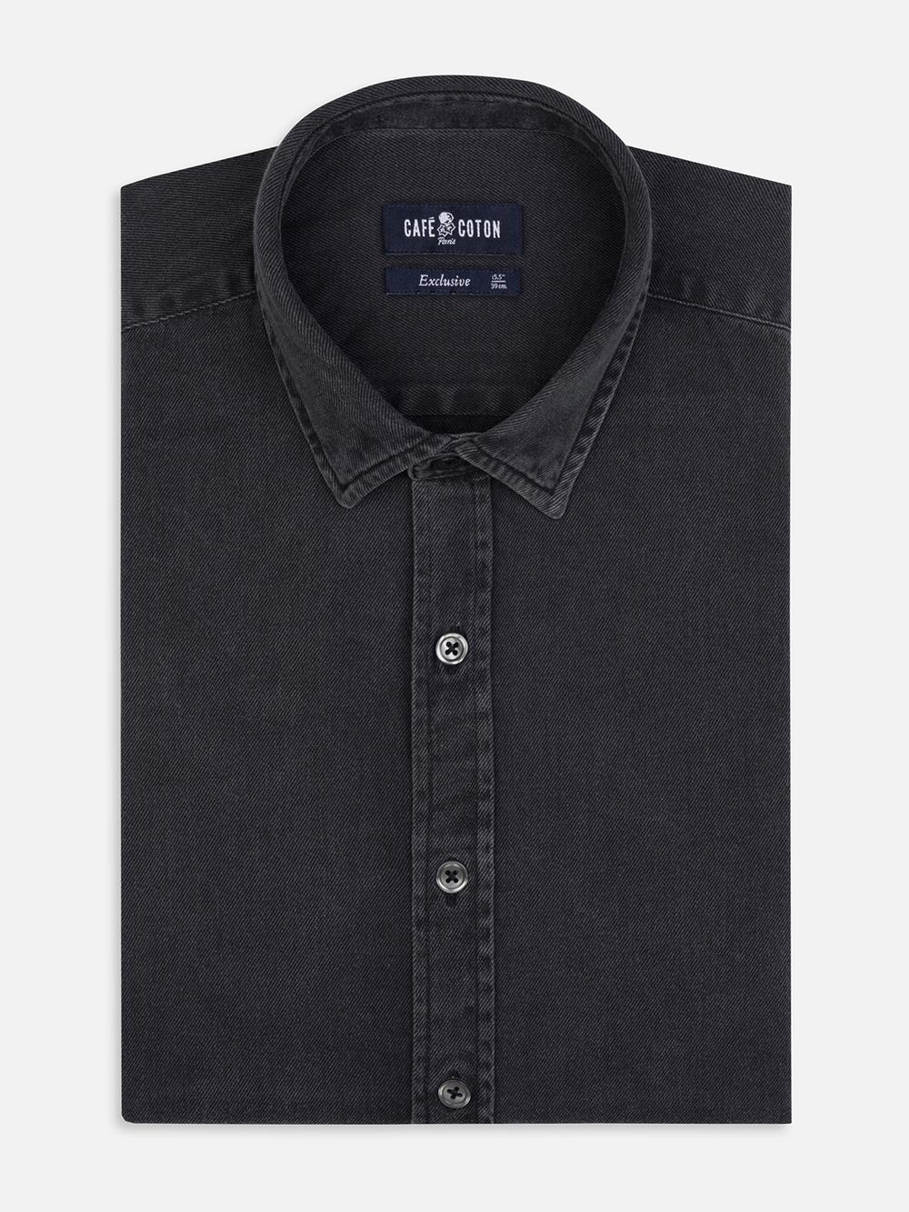 Camicia Gustav in denim nero