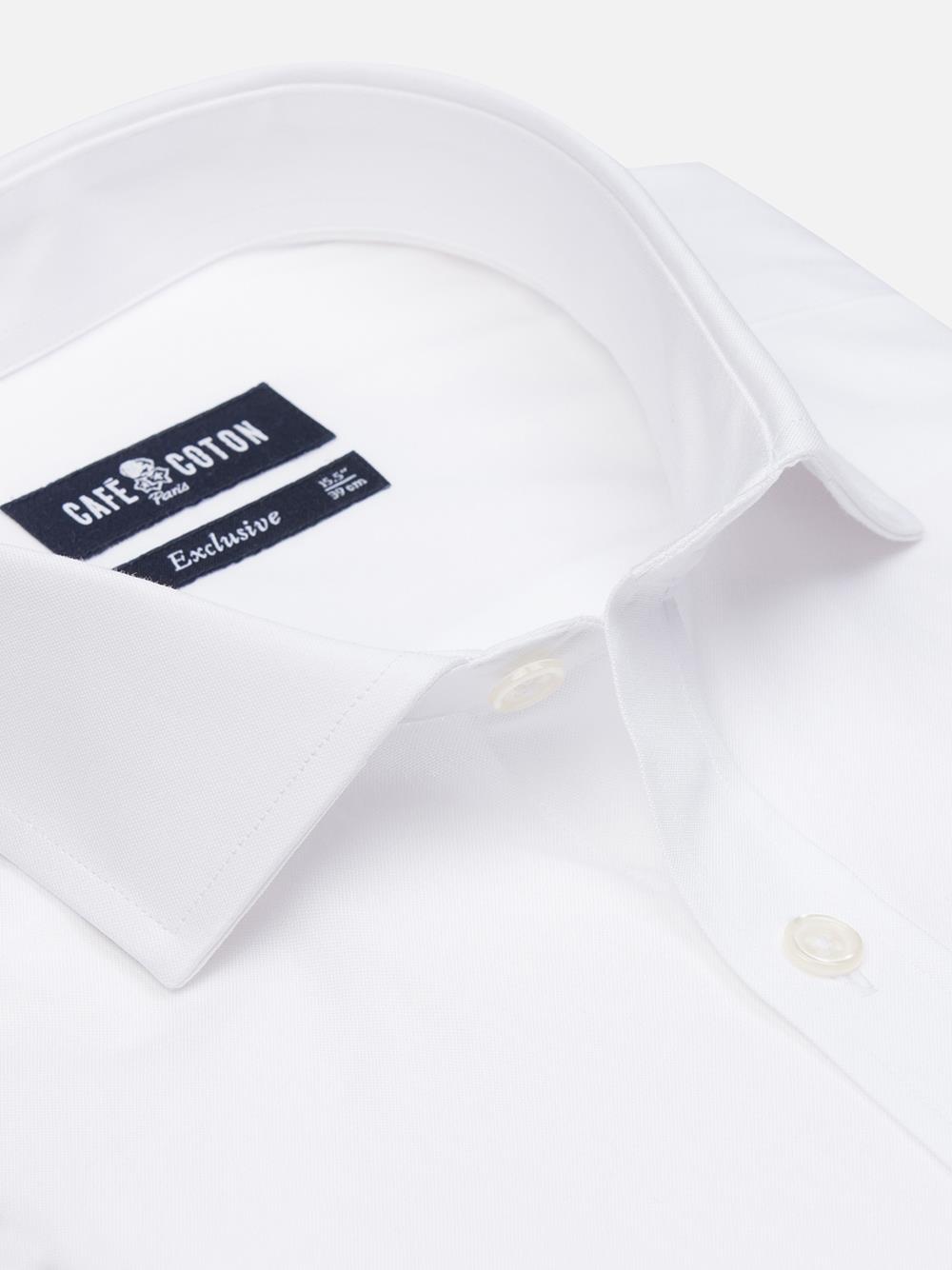 Wit speldenprik overhemd