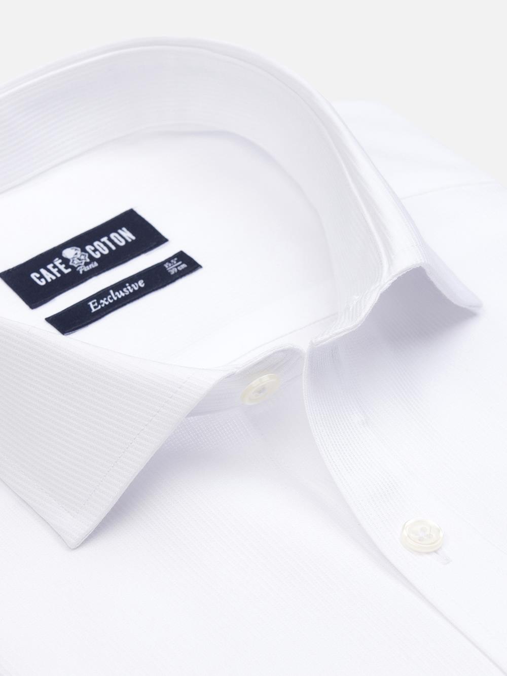 Aaron piqué slim fit shirt - White