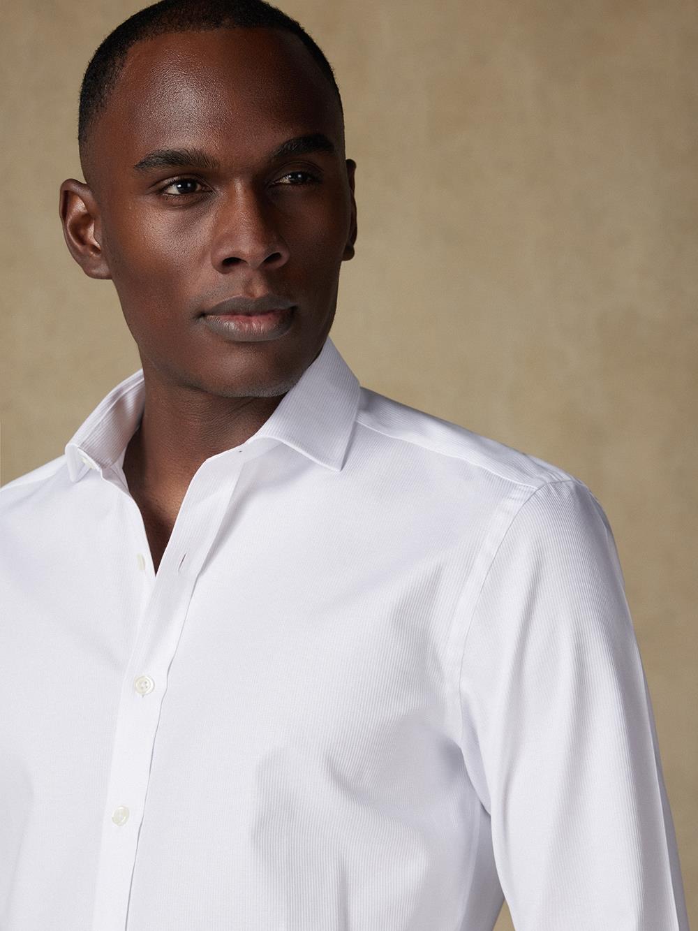 Camisa slim fit Aaron en piqué blanco