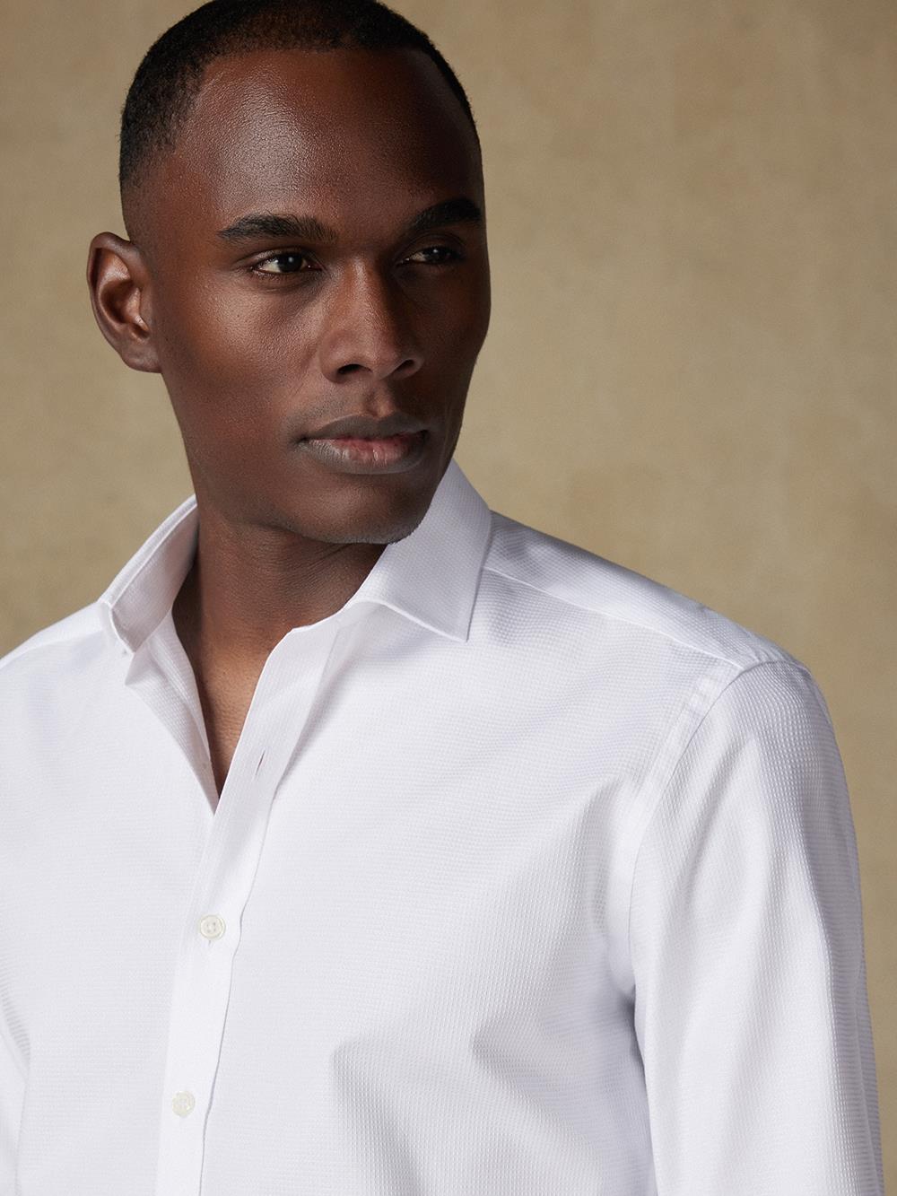 Camisa slim fit Aiden con textura blanca