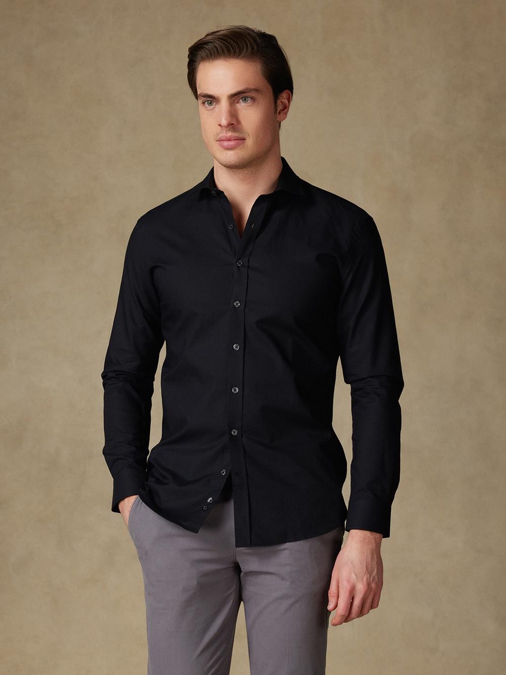 Chemise cintrée Alban noire 