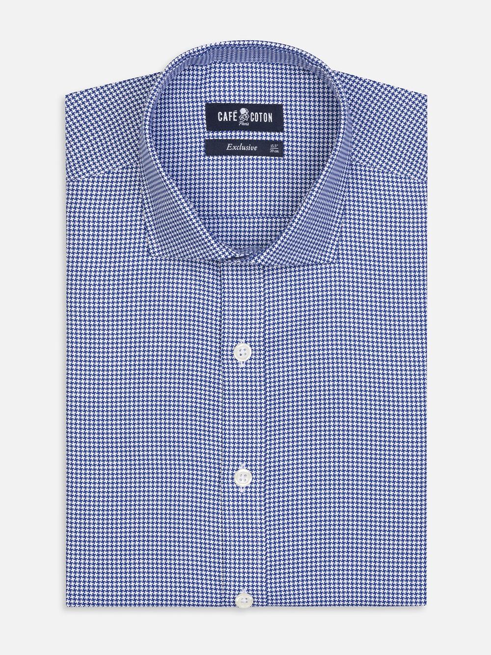 Camisa slim fit Alvin en tejido natté azul marino