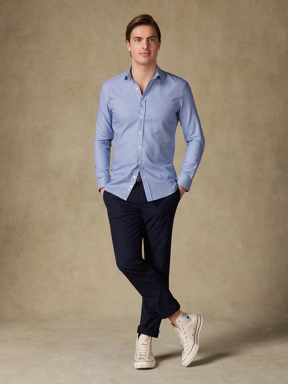 Alvin textured slim fit shirt - Navy