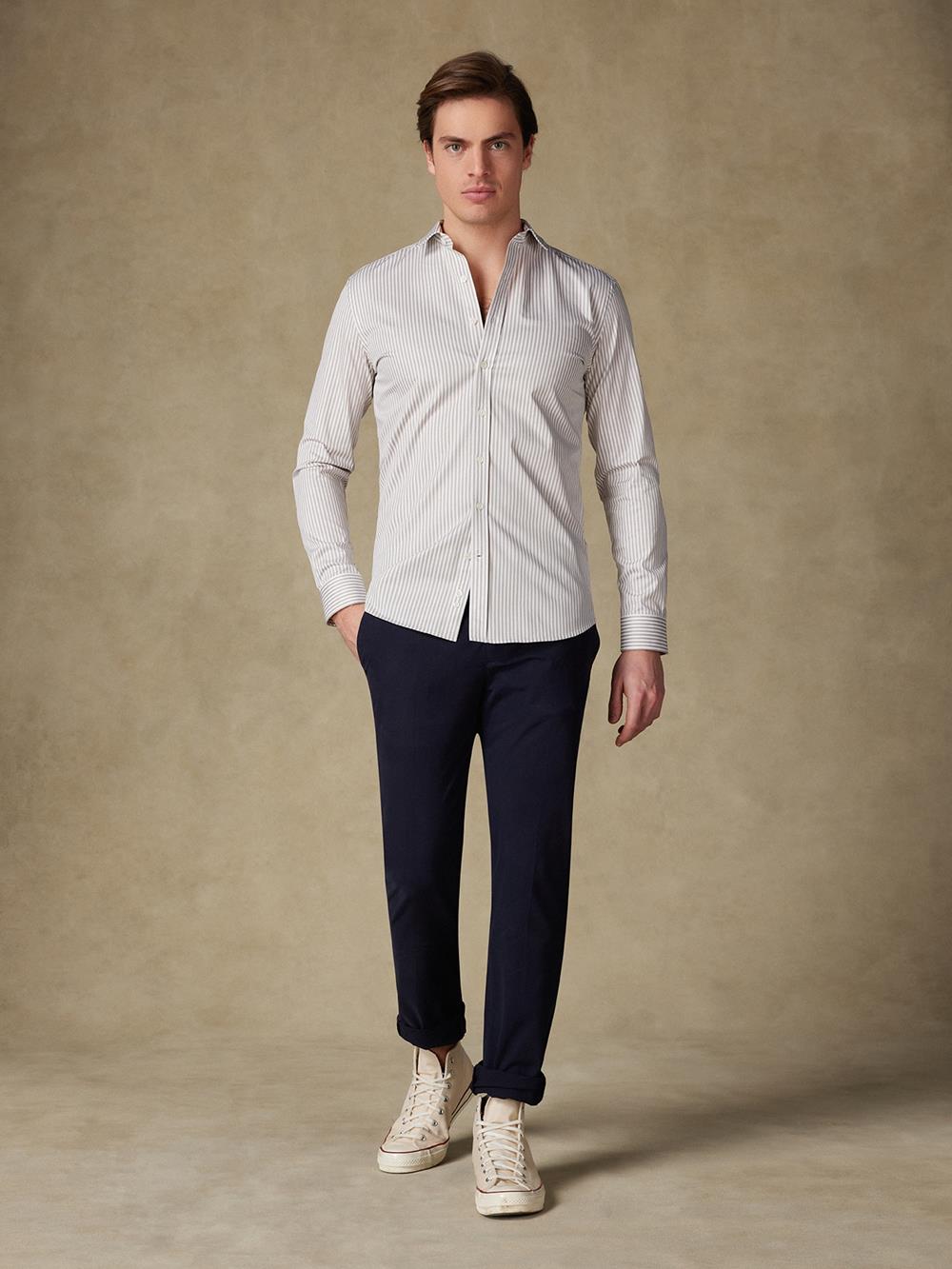 Barry stripe slim fit shirt - Off white