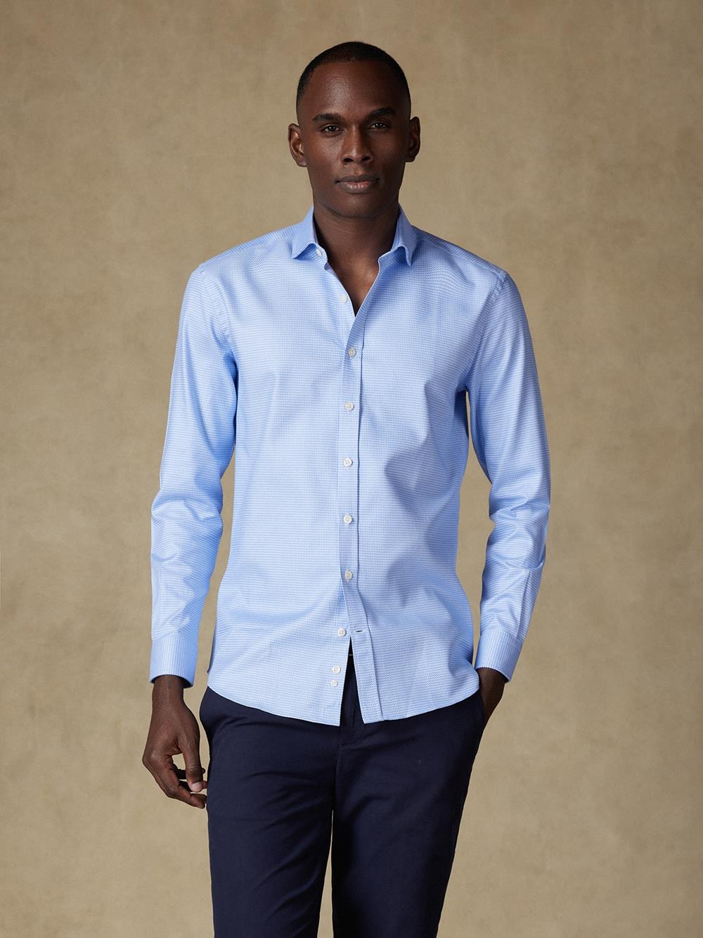 Camicia slim fit slim fit Cameron in twill blu