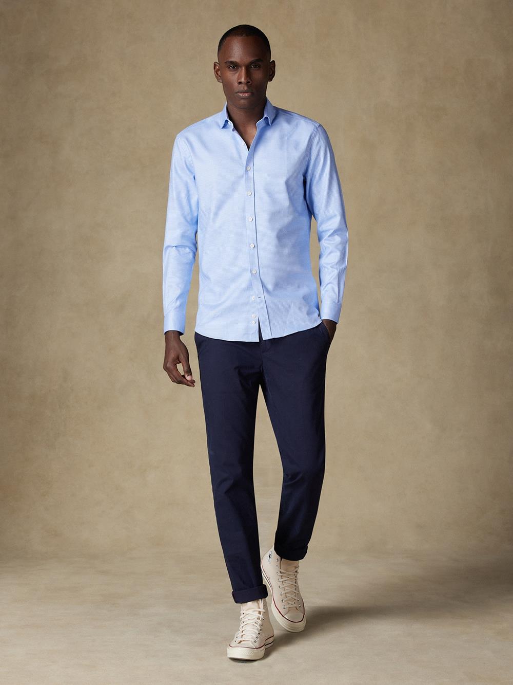 Camicia slim fit slim fit Cameron in twill blu