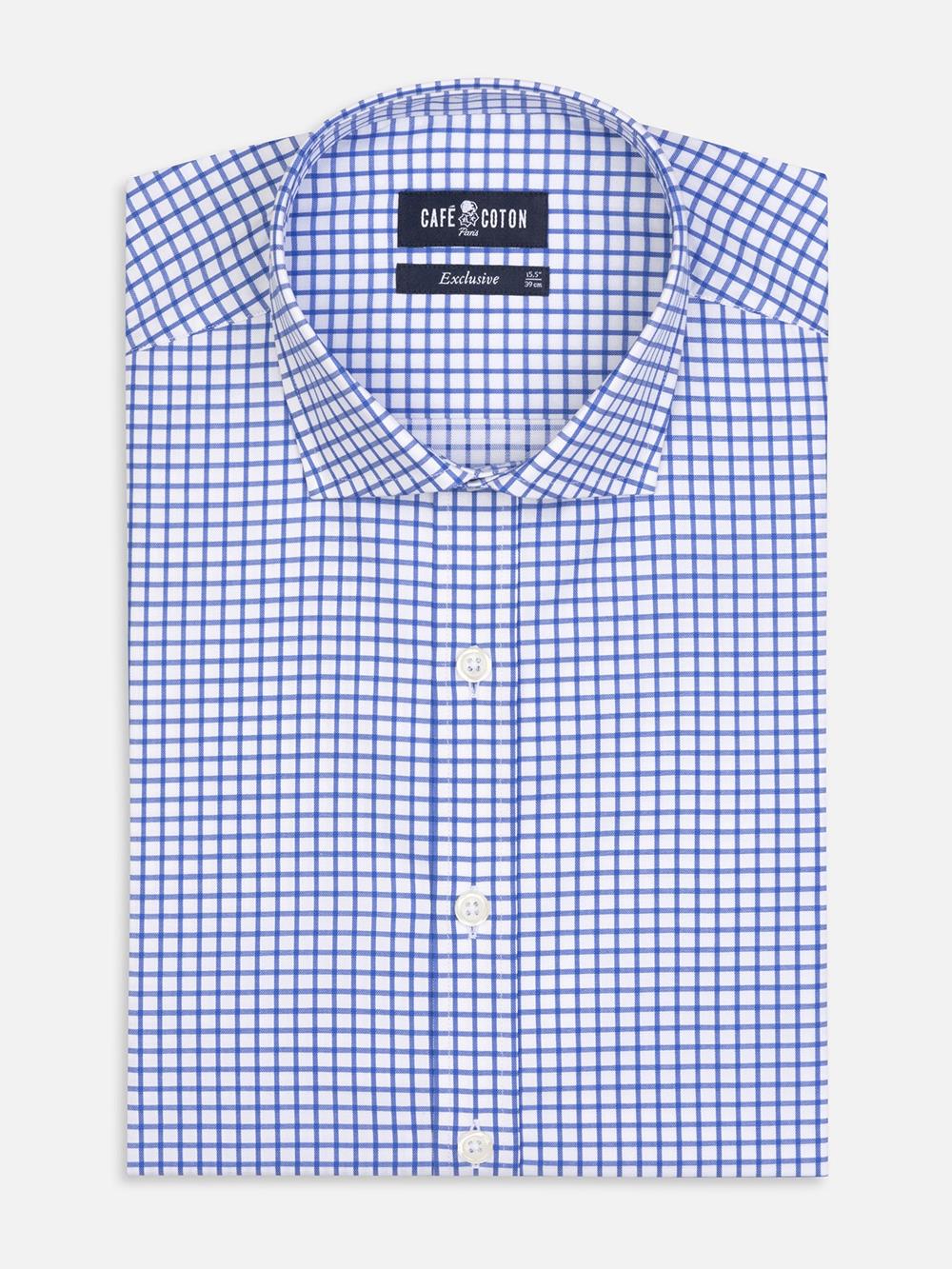 Camisa slim fit Carlton de cuadros azul