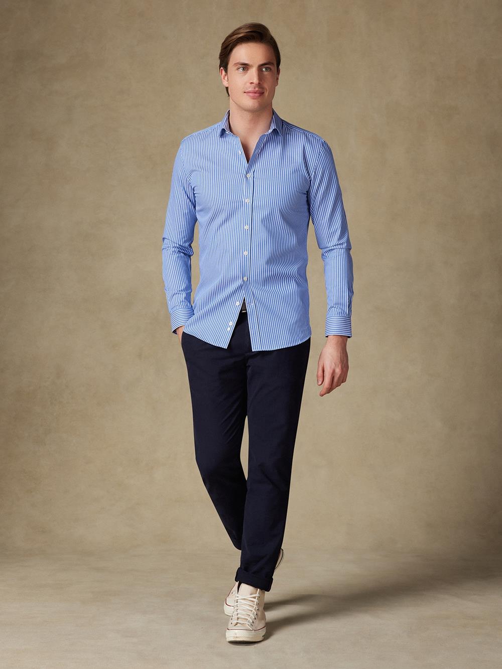 Camicia slim fit slim fit Chaim a righe blu 