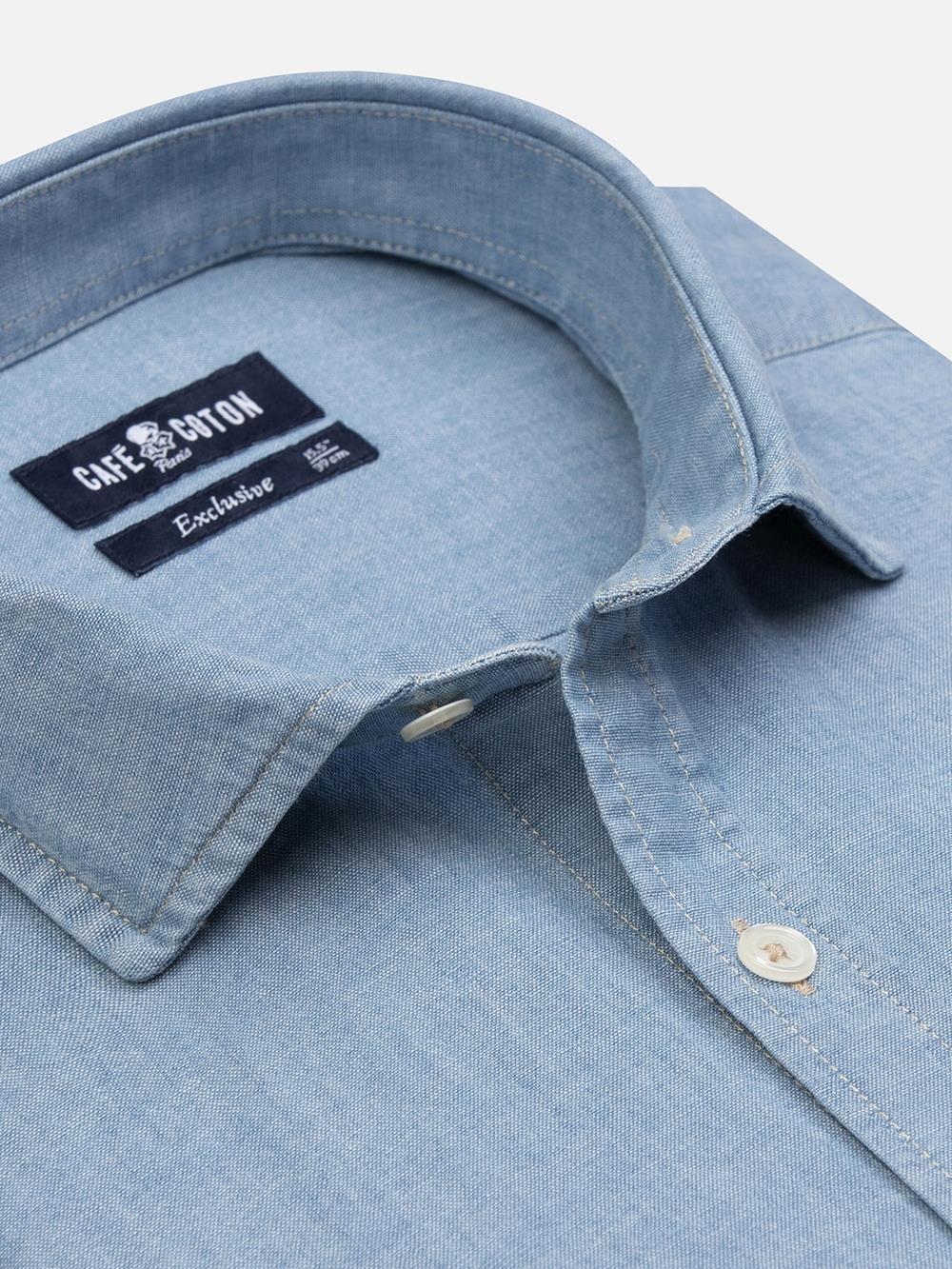 Chambray slim fit shirt - Blue sky