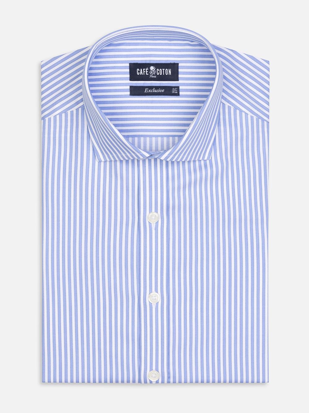 Camisa slim fit Colin de rayas azul claro