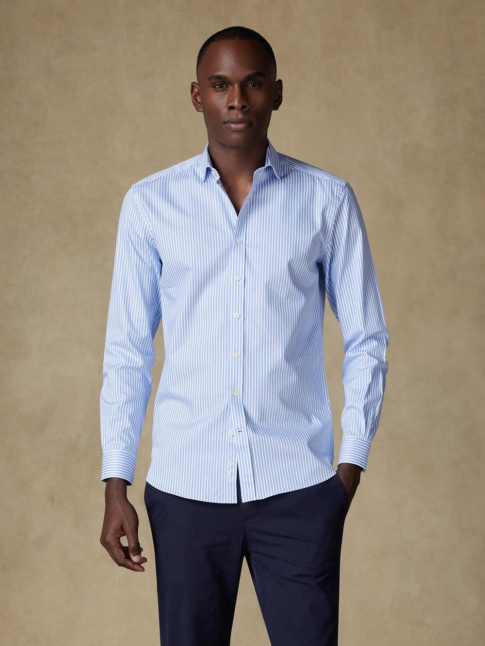 Camicia slim fit slim fit Colin a righe blu cielo