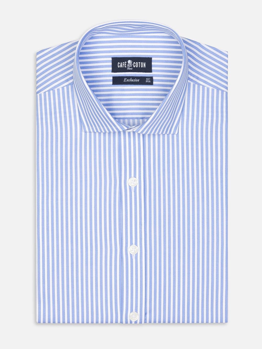 Tailliertes Hemd Colin mit Streifenmuster himmelblau 