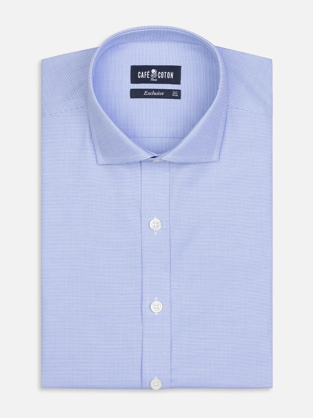 Camicia slim fit slim fit Conan con texture blu cielo