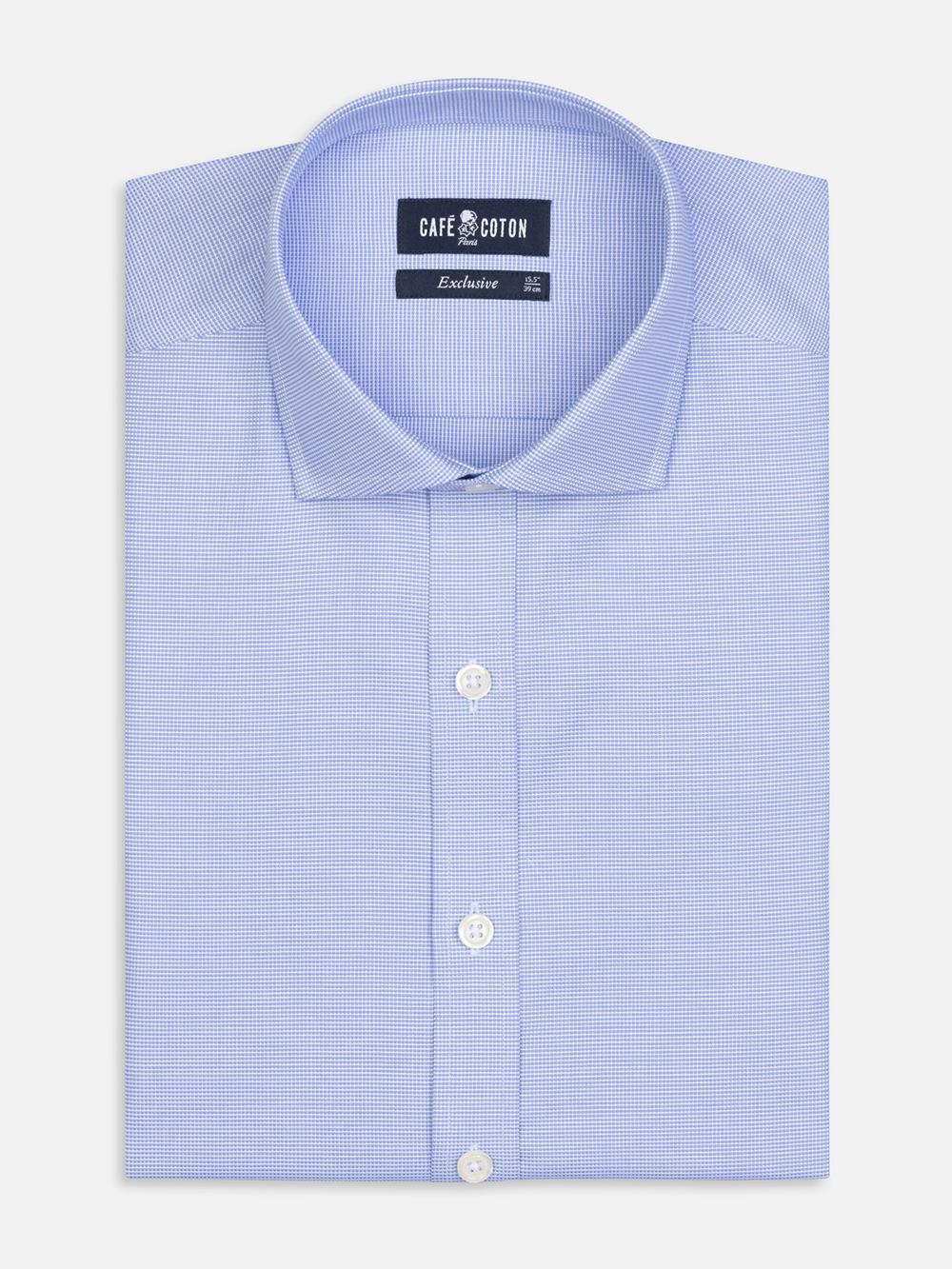 Chemise cintrée Conan texturée ciel 