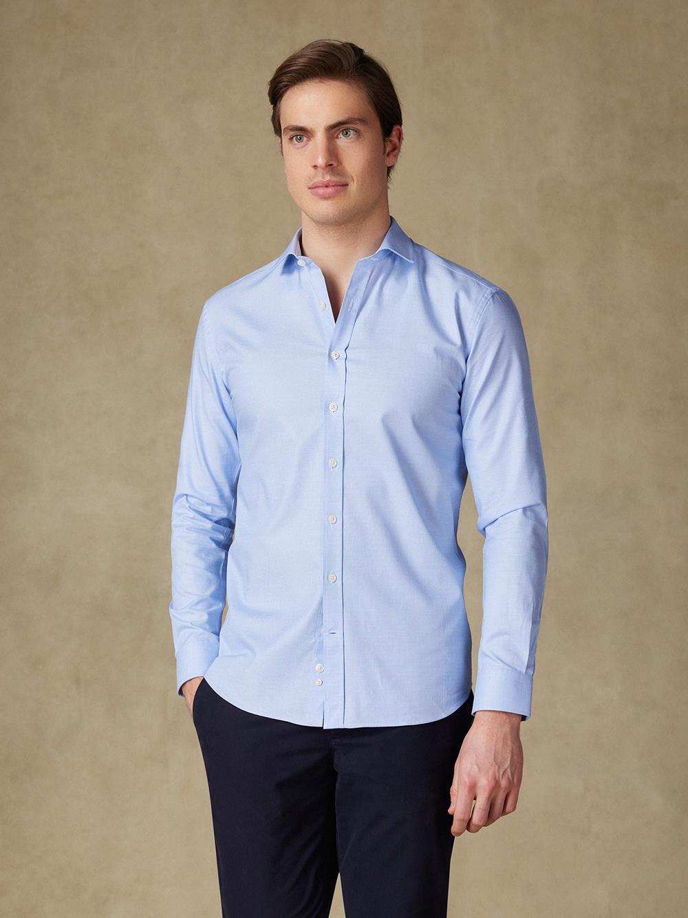 Chemise cintrée Conan texturée ciel 