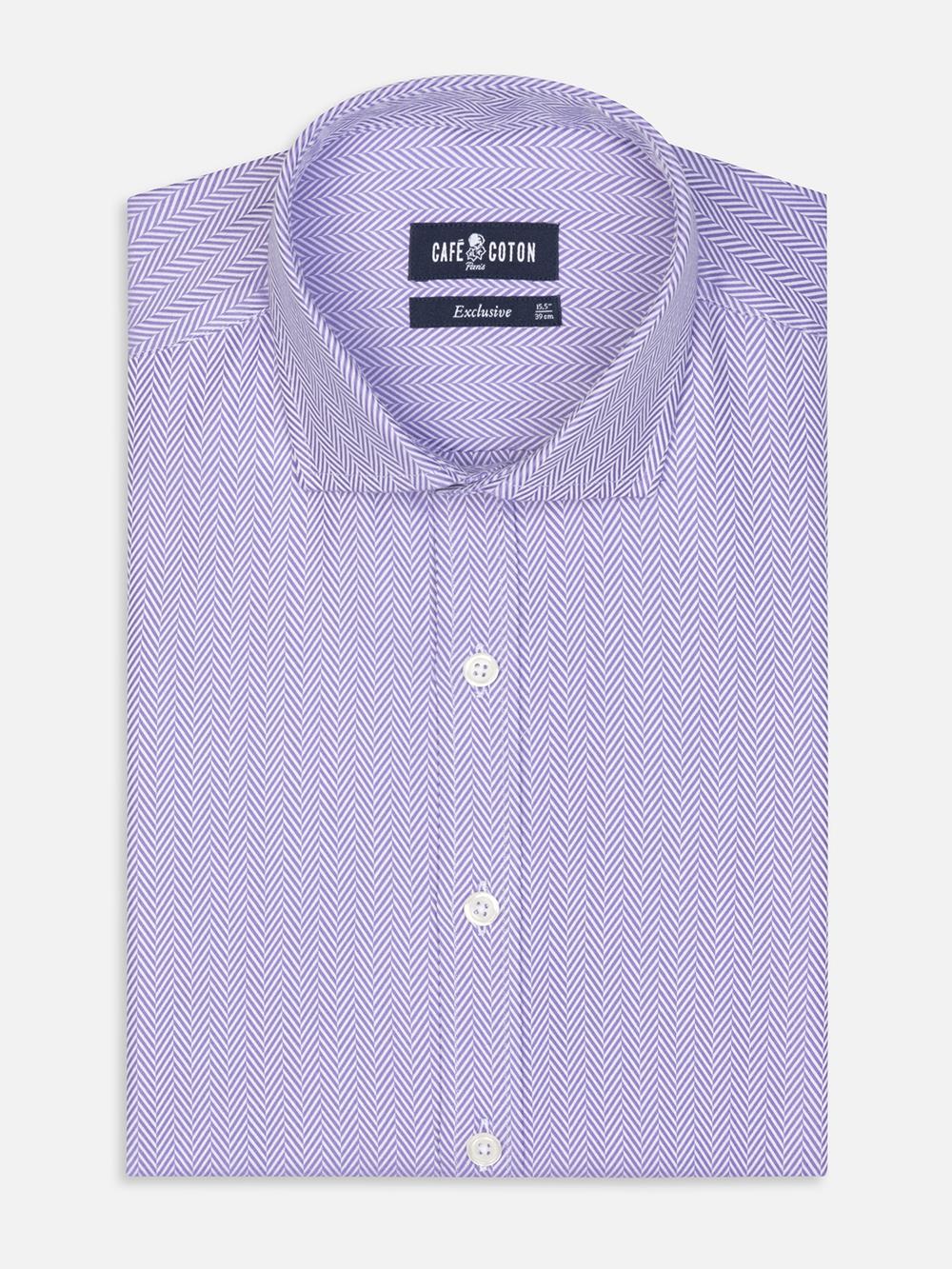 Parma Herringbone slim fit shirt - Extra Long Sleeves