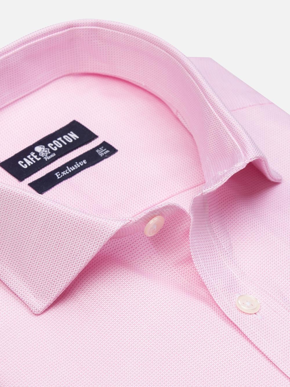 Camisa slim fit de natte rosa - Mangas extralargas