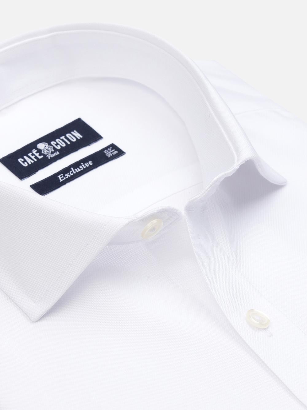 Camicia slim fit oxford bianca - Manica Lunga