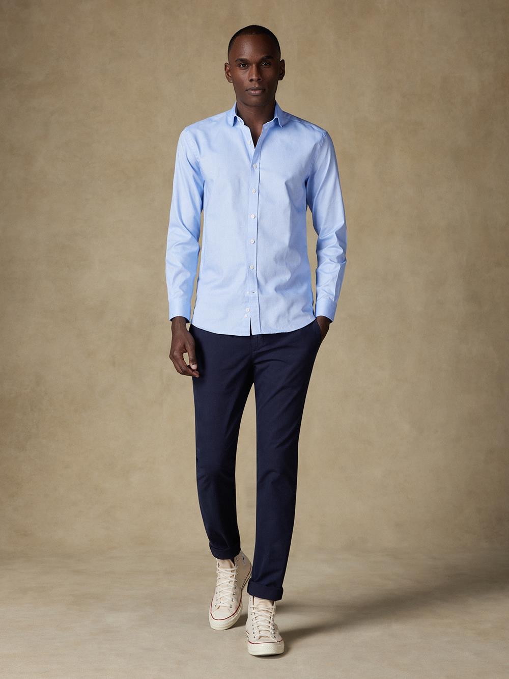 Sky oxford slim fit shirt - Extra Long Sleeves