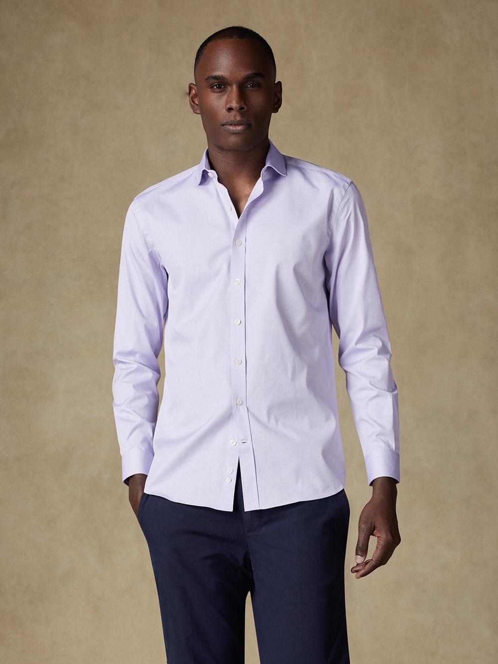 Camisa entallada Pin Point lila - Manga Larga