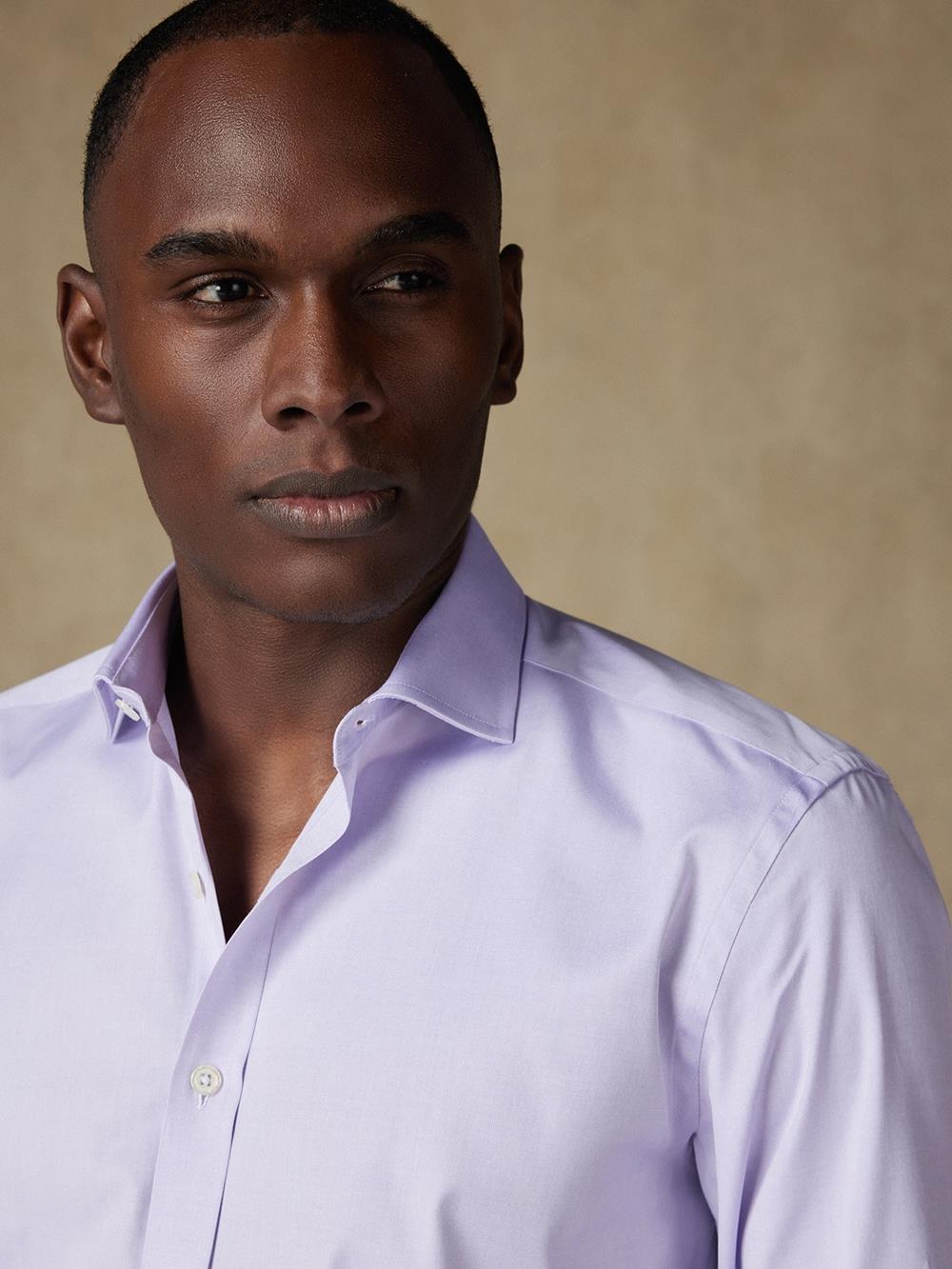 Lilac Pin Point slim fit shirt - Extra Long Sleeves