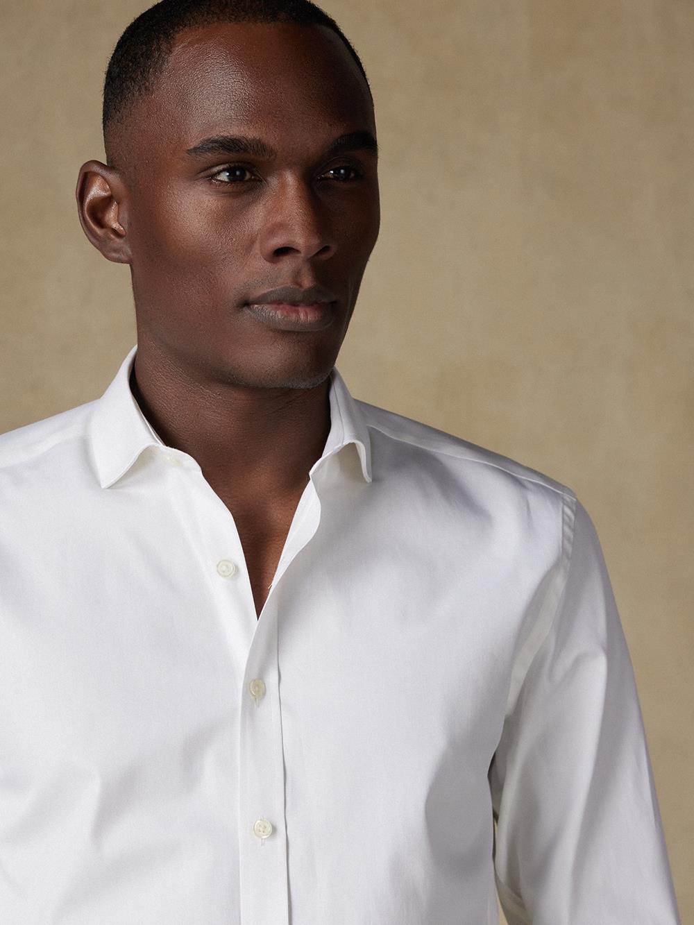 Ivory Pin Point slim fit shirt - Extra Long Sleeves