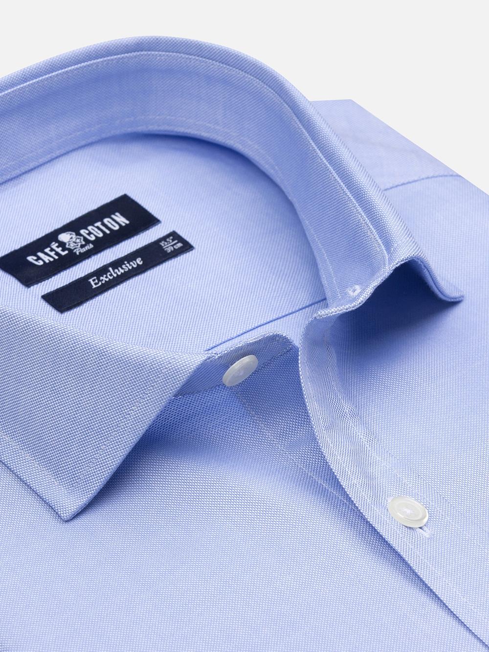 Sky pin point slim fit shirt  - Extra Long Sleeves