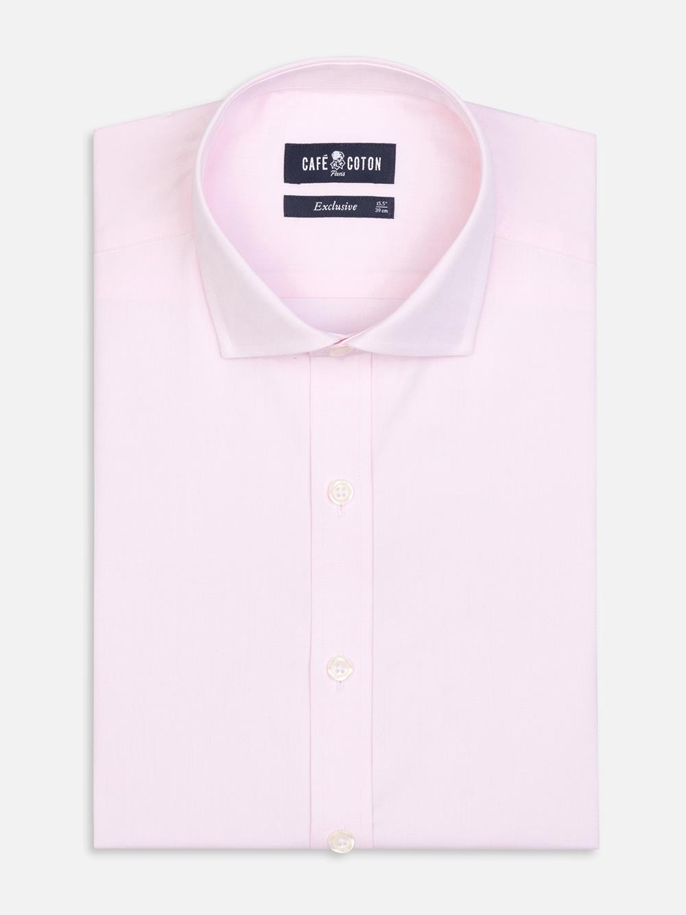 Camicia slim fit a punta rosa - Manica Lunga