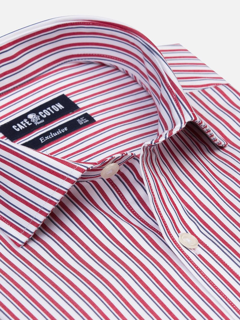 Stanley navy blue striped slim fit shirt - Extra long sleeves