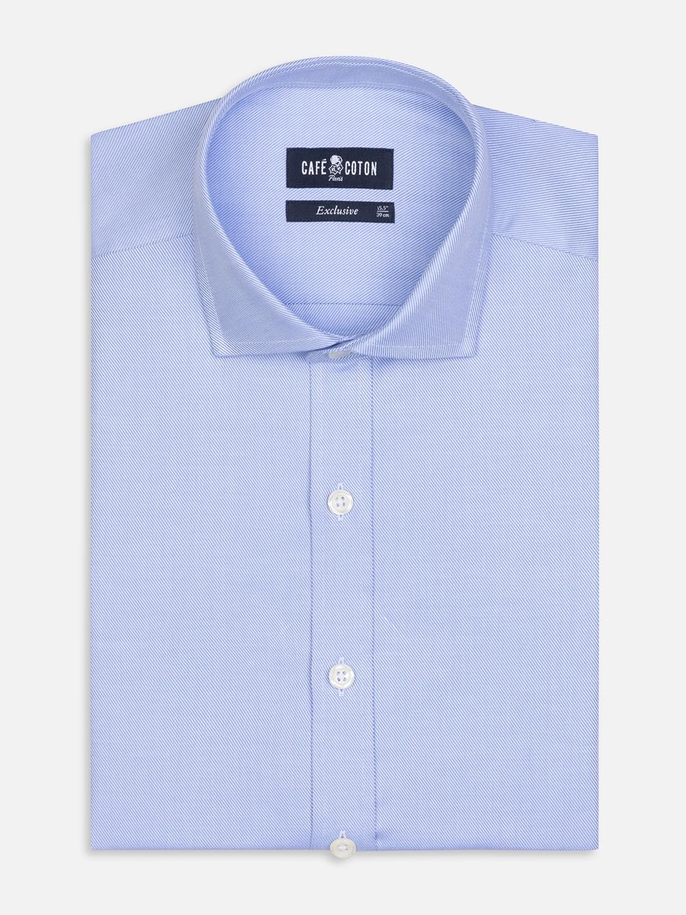 Twill slim fit shirt - Blue sky -  Extra long sleeves