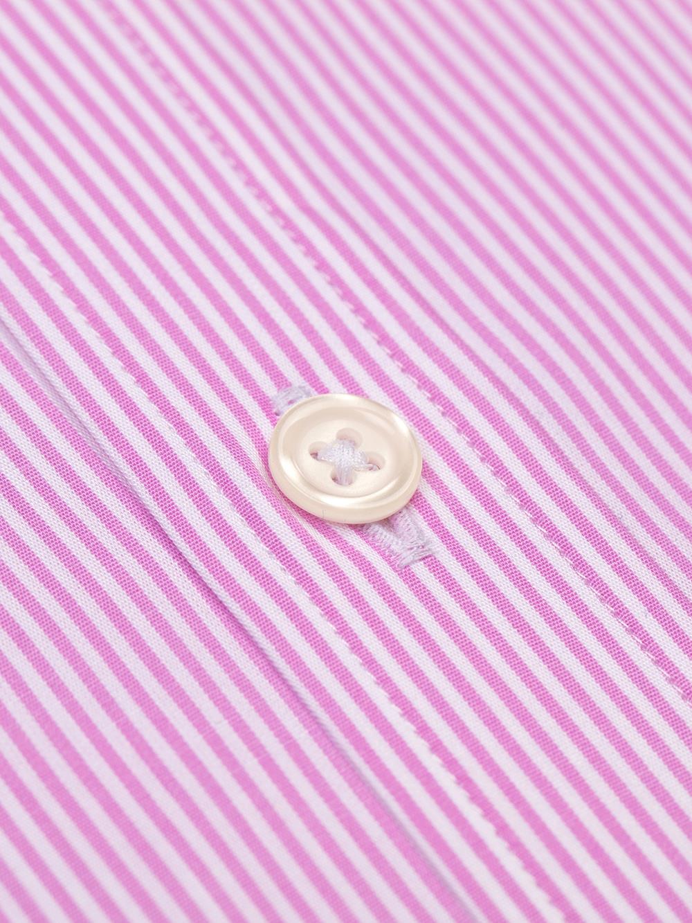 Menthon roze streep getailleerd overhemd