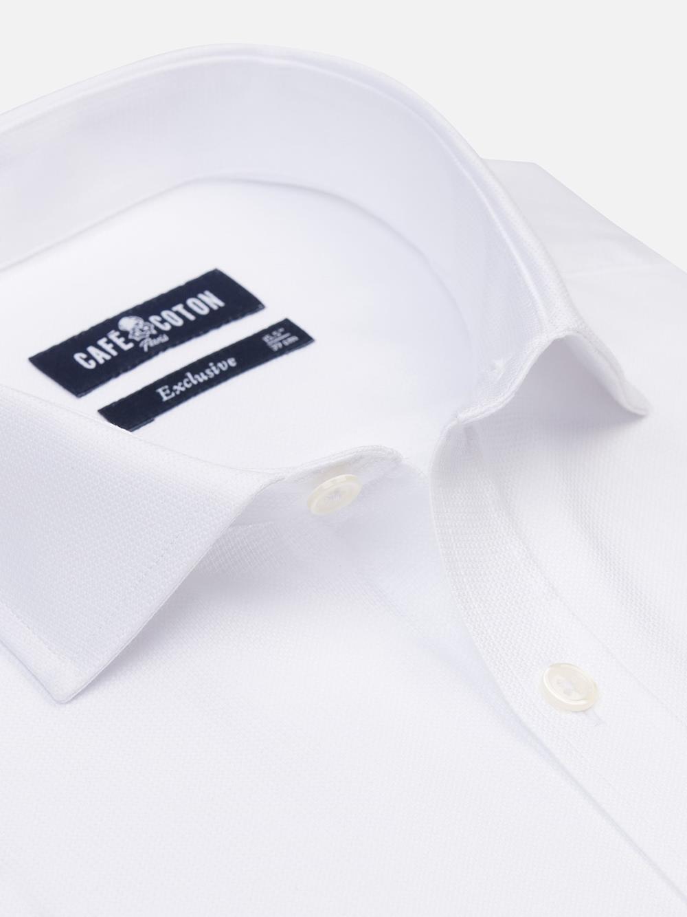 Tailliertes Hemd Miles texturiert weiß