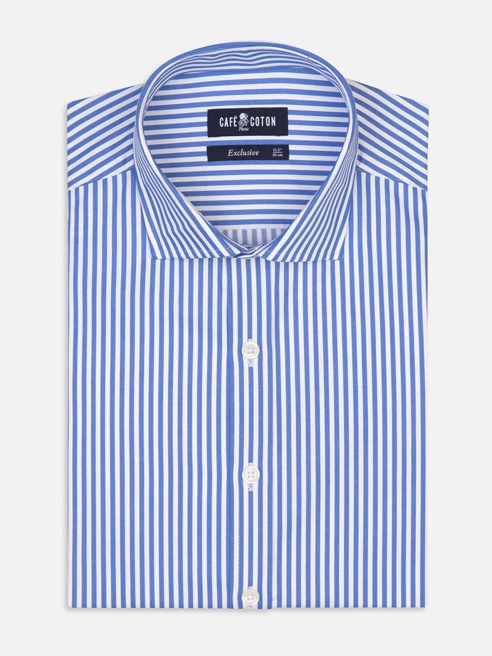 Nick blue striped slim fit shirt