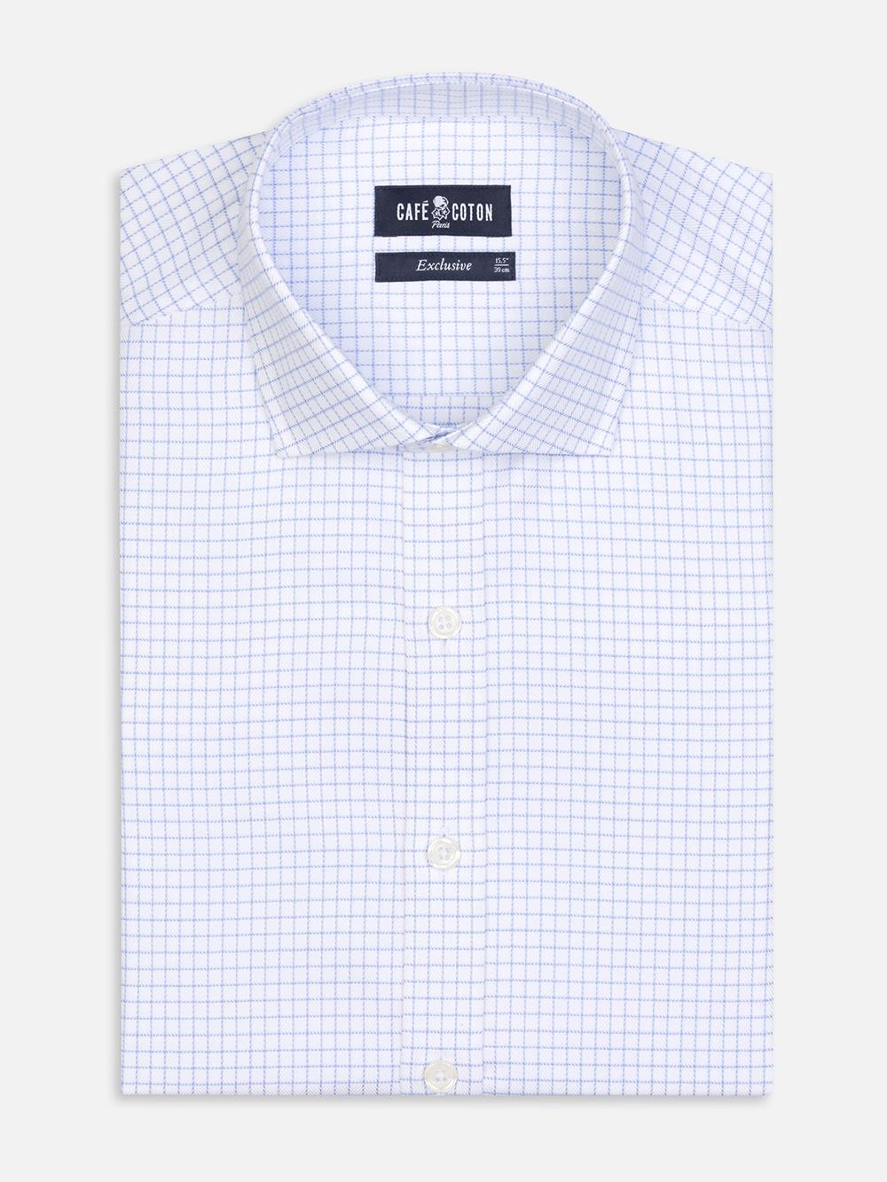 Oleg check slim fit shirt - Blue sky