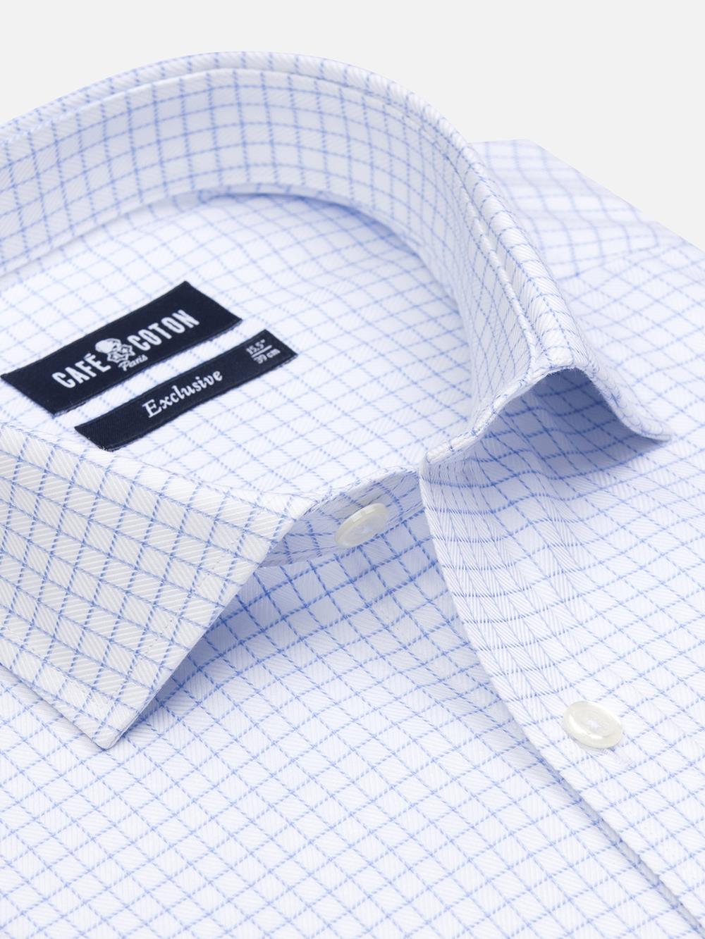 Oleg check slim fit shirt - Blue sky