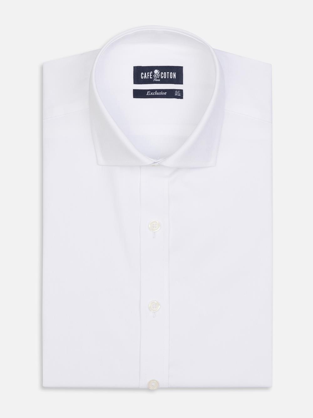 Tailliertes Hemd aus Pin Point weiß