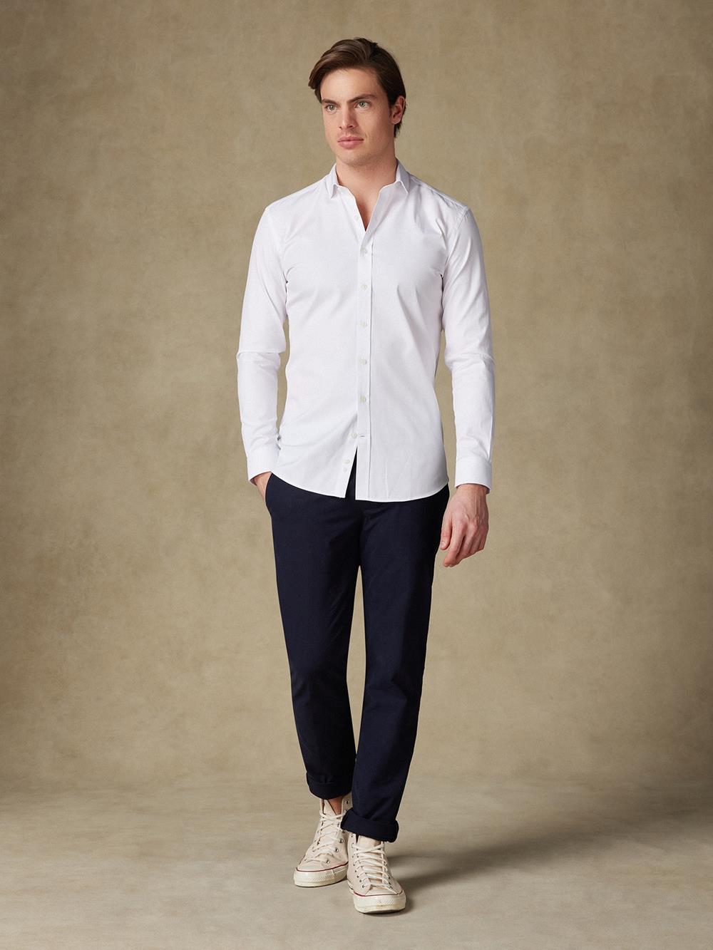White Pin Point slim fit shirt
