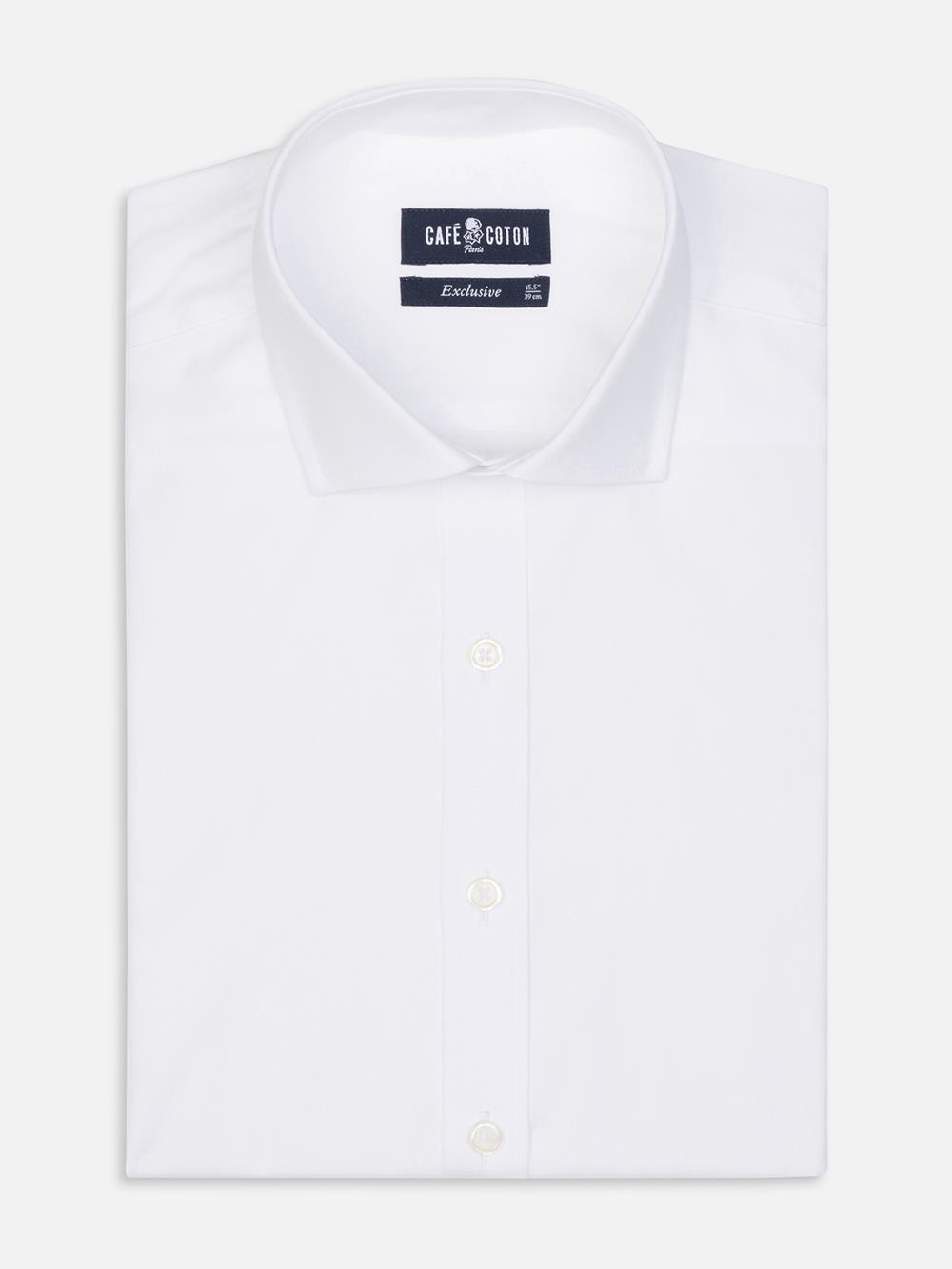 Tailliertes Hemd aus Pin Point weiß