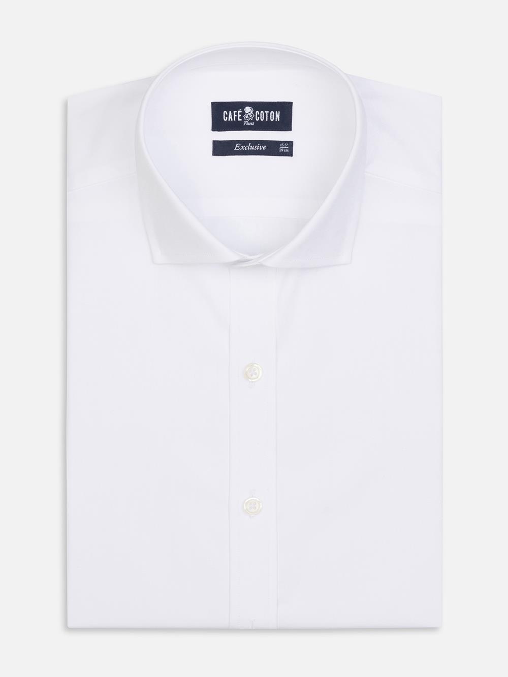 White poplin slim fit shirt