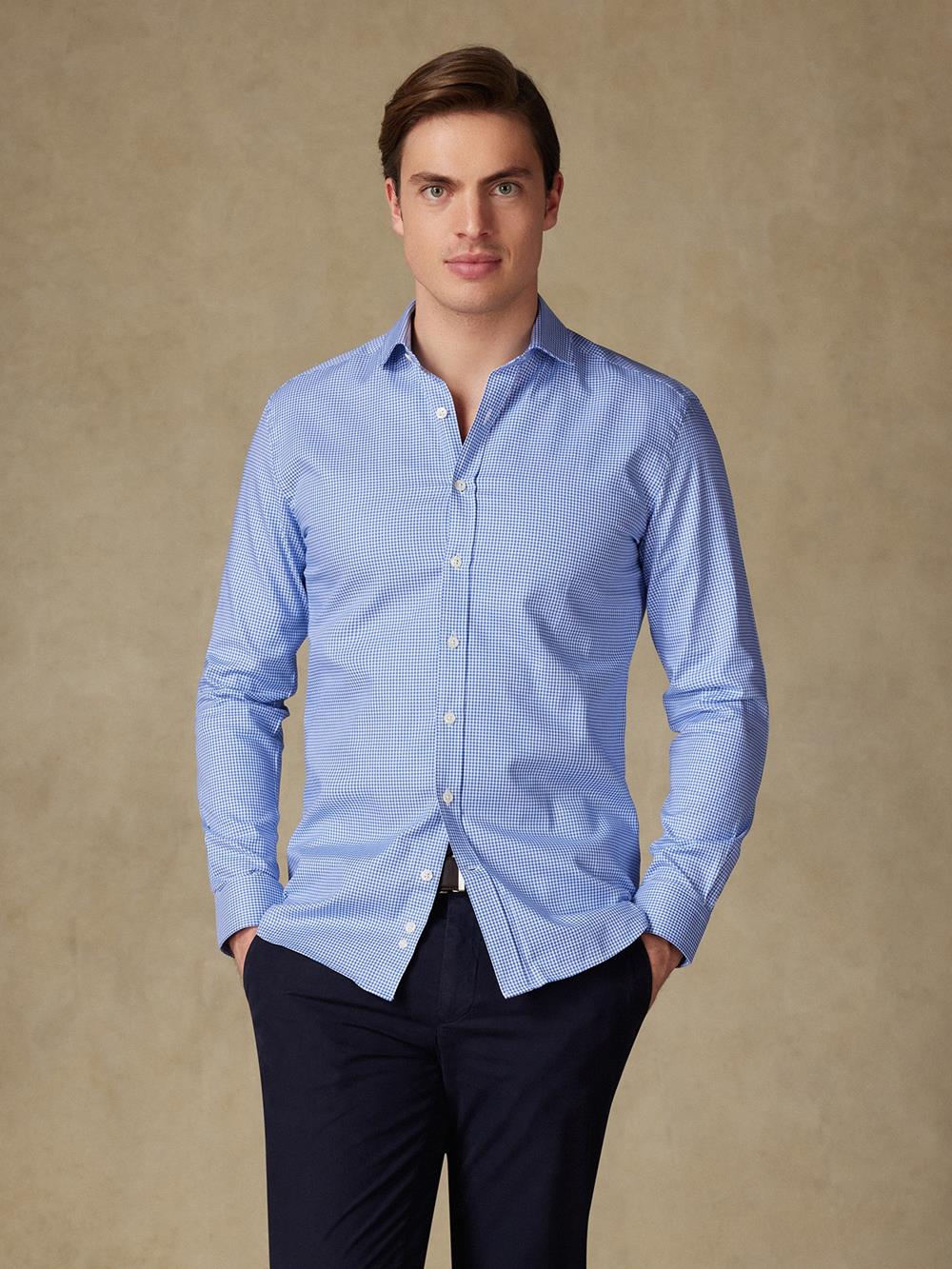 Camisa slim fit de cuadros azul