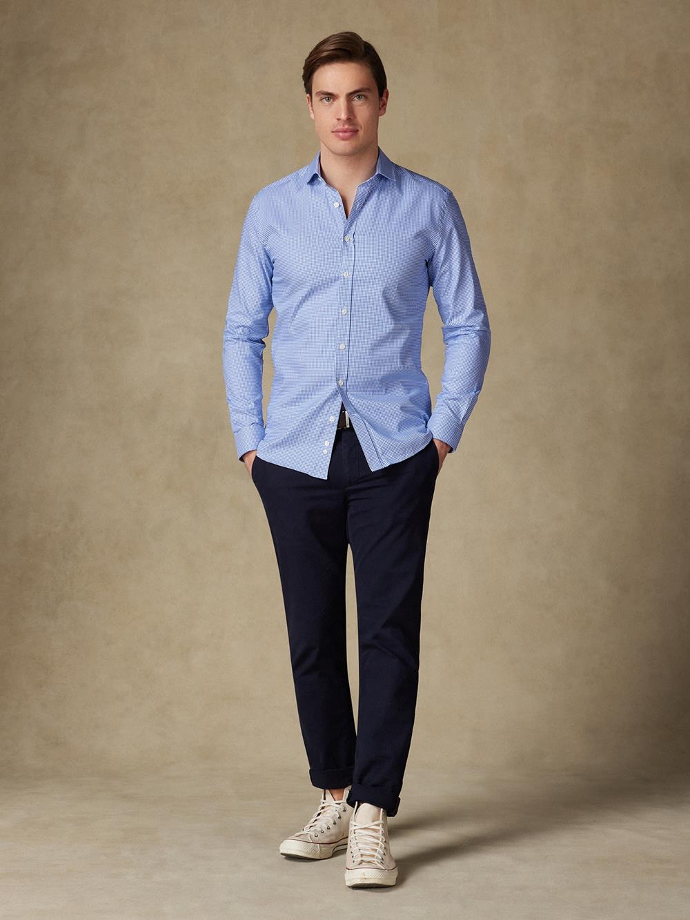 Camicia slim fit slim fit in percalle blu