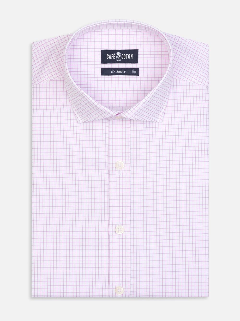 Camisa slim fit  Warrende cuadros rosa