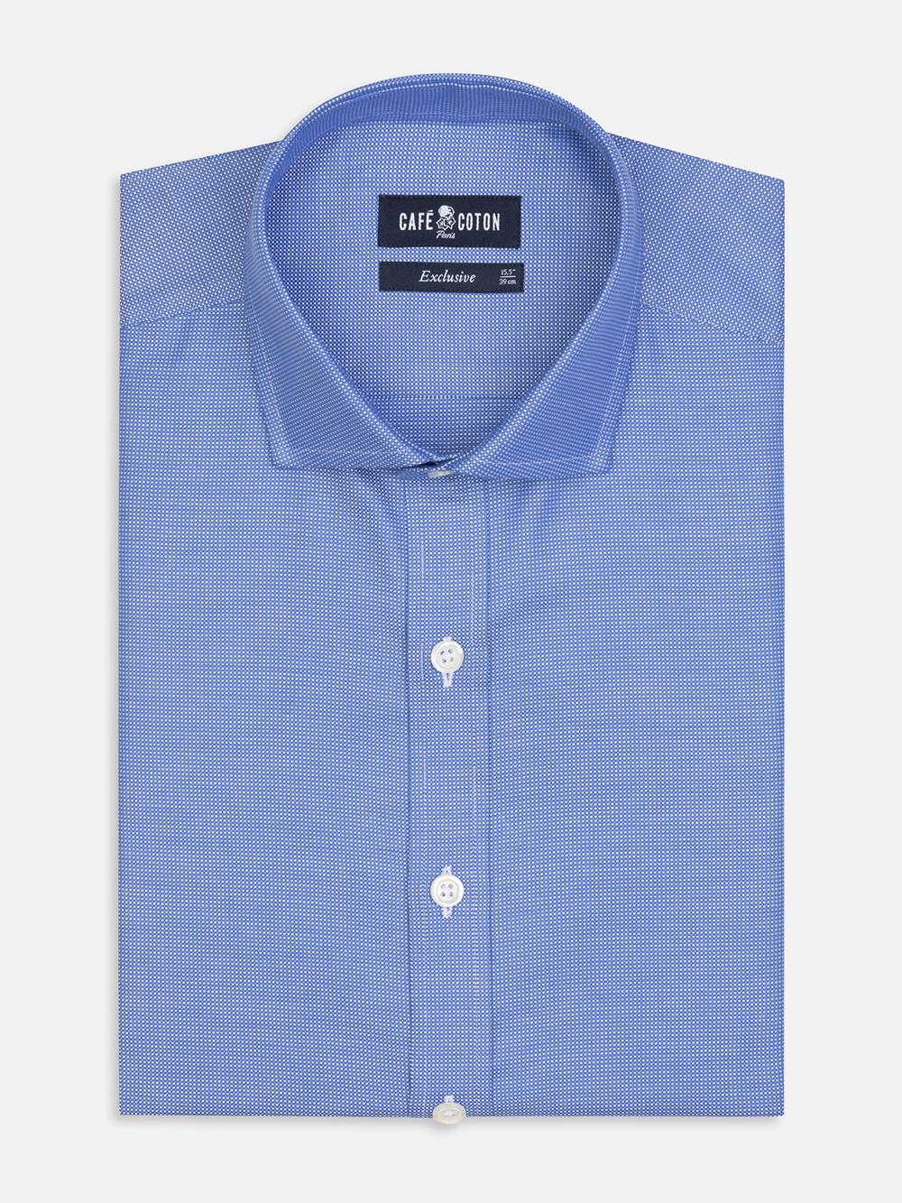 Camisa Sole en tejido natté azul 