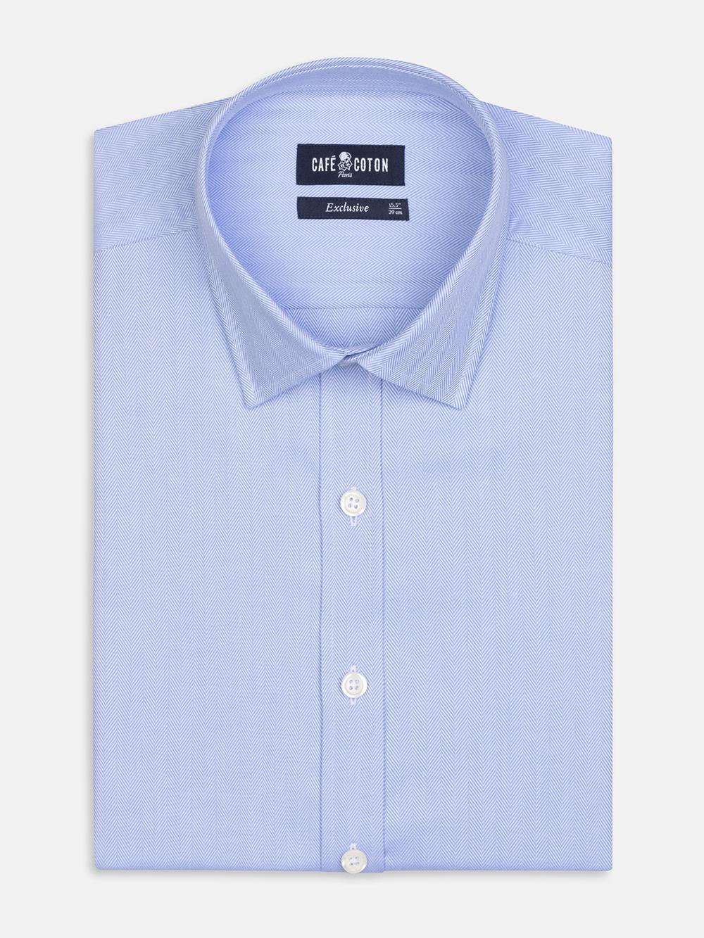 Herringbone slim fit shirt - Blue sky