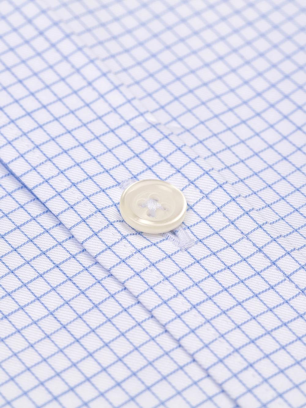 Tailliertes Hemd Gill mit himmelblauen Karos - Kurzem Kragen