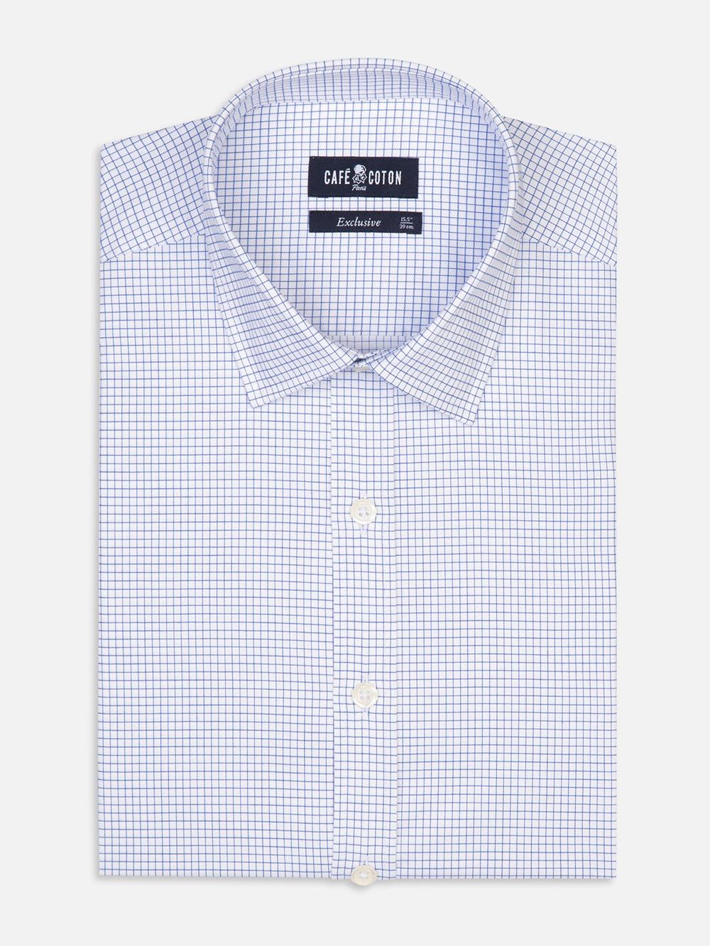 Gill blue checked slim fit shirt - Small collar